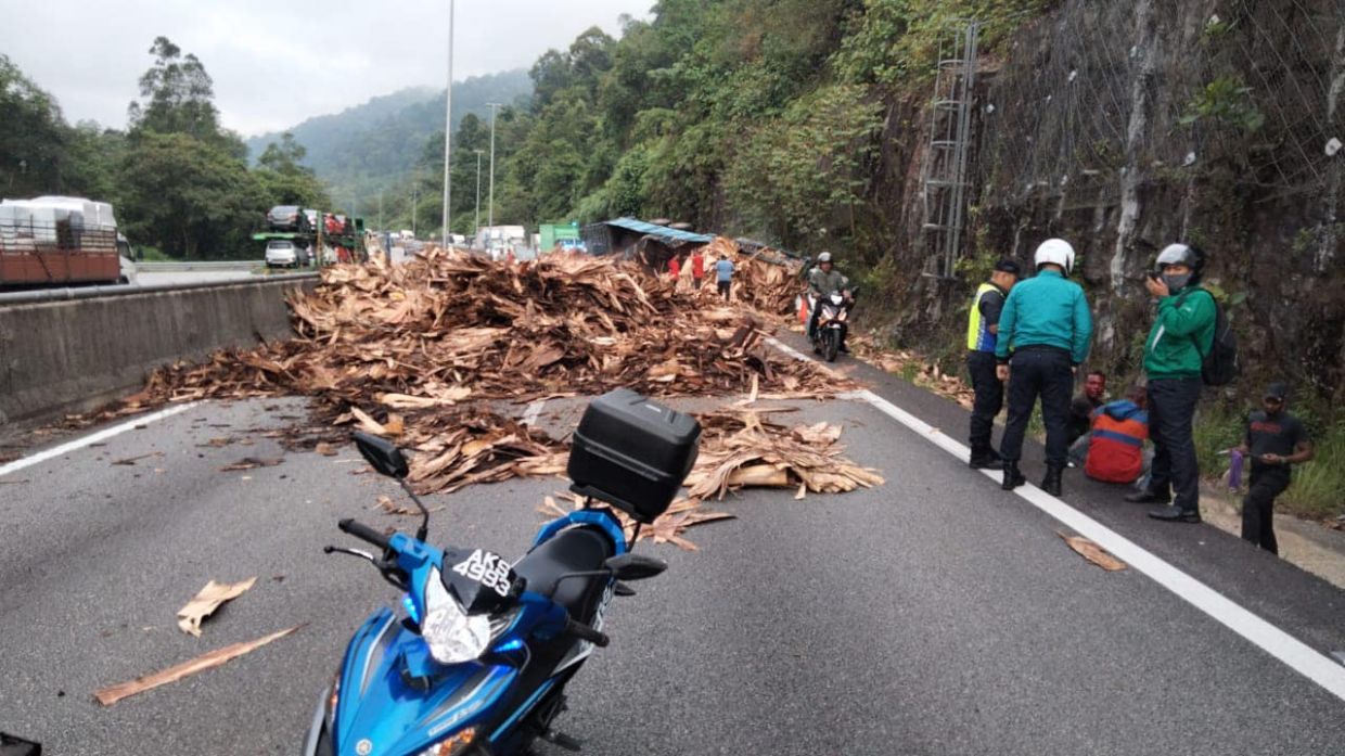 Treler Sarat Muatan Serpihan Kayu Terbalik Edisi 9